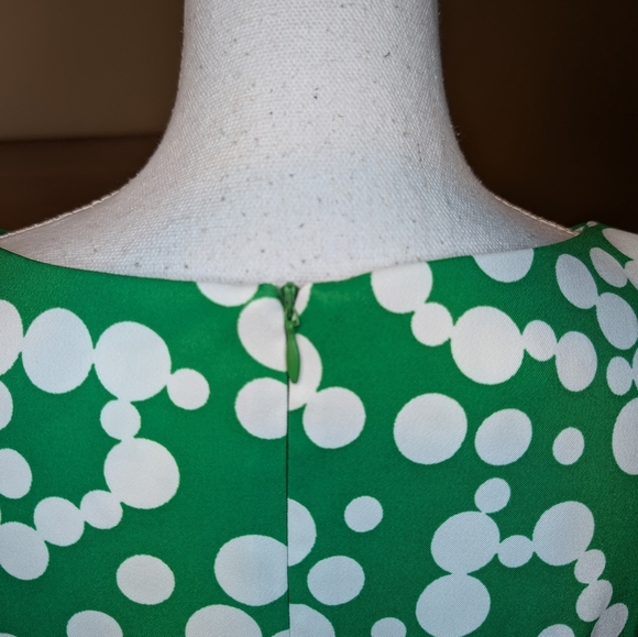 Dress Barn Spring Summer White & Green Floral Belted Dress Size 14 - Picture 8 of 13